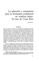 La selección y orientación para la formación profesional en América latina: el caso de Costa Rica