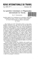 Les questions économiques et l'Organisation internationale du Travail