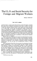 The ILO and social security for foreign and migrant workers