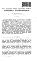 Une nouvelle forme d'assurance sociale en Espagne: l'assurance-maternité