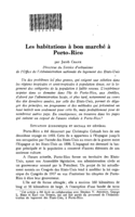 Les habitations à bon marché à Porto-Rico