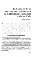 Participación de las organizaciones profesionales en la planificación económica y social de Chile
