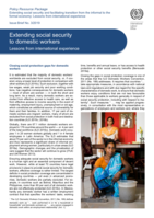 Extending social security to domestic workers: lessons from international experience