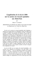 L'application de la loi de 1938 sur les normes de travail équitables aux Etats-Unis