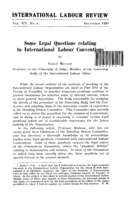 Some legal questions relating to International Labour Conventions