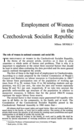 Employment of women in the Czechoslovak Socialist Republic