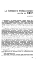La formation professionnelle rurale en URSS