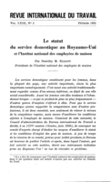 Le statut du service domestique au Royaume-Uni et l'Institut national des employées de maison