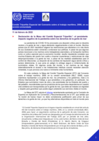 Declaración de la Mesa del Comité Especial Tripartito: el persistente impacto negativo de la pandemia sobre los derechos de la gente de mar