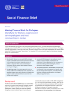 Making finance work for refugees: microfund for women, experience in serving refugees and host communities in Jordan