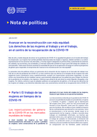 Avanzar en la reconstrucción con más equidad: los derechos de las mujeres al trabajo y en el trabajo, en el centro de la recuperación de la COVID-19