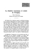 La situation économique et sociale de l'Uruguay