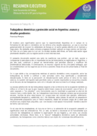 Trabajadoras domésticas y protección social en Argentina: avances y desafíos pendientes : resumen ejecutivo
