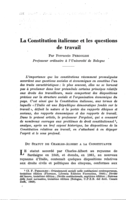 La Constitution italienne et les questions de travail