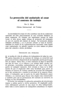 La protección del asalariado al cesar el contrato de trabajo