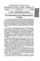 The campaign against unemployment in Italy