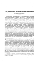 Les problèmes du nomadisme au Sahara