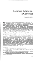 Recurrent education: a correction