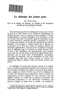 Le chômage des jeunes gens