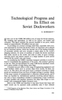Technological progress and its effect on soviet dockworkers