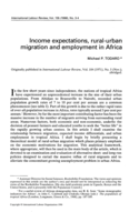 Income expectations, rural-urban migration and employment in Africa