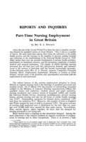 Part-time nursing employment in Great Britain