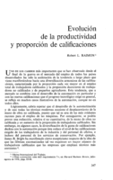 Evolución de la productividad y proporción de calificaciones
