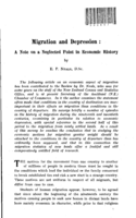 Migration and depression: a note on a neglected point in economic history
