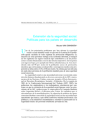 Extensión de la seguridad social: políticas para los países en desarrollo