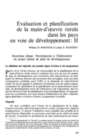 Evaluation et planification de la main-d'oeuvre rurale dans les pays en voie de développement: II