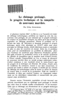 Le chômage prolongé, le progrès technique et Ia conquête de nouveaux marchés