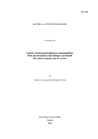 Labour-oriented participation in municipalities: how decentralized social dialogue can benefit the urban economy and its sectors : multisectoral approach
