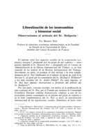 Liberalización de los intercambios y bienestar social: observaciones al artículo del Sr. Heilperin