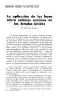 La aplicación de las leyes sobre salarios minimos en los Estados Unidos
