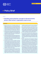 Extending social protection coverage to informal economy workers: what workers’ organizations need to know
