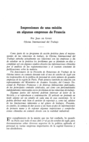 Impresiones de una misión en algunas empresas de Francia