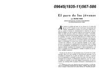 El paro de los jóvenes