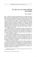 En pro de una nueva política de empleo