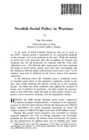 Swedish social policy in wartime