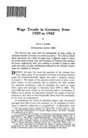 Wage trends in Germany from 1929 to 1942