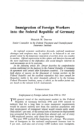 Immigration of foreign workers into the Federal Republic of Germany