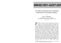 Los últimos progresos de la orientación profesional en los Estados Unidos