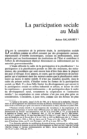 La participation sociale au Mali