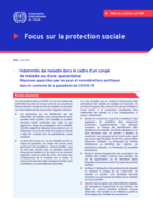 Indemnités de maladie dans le cadre d’un congé de maladie ou d’une quarantaine: réponses apportées par les pays et considérations politiques dans le contexte de la pandémie de COVID-19
