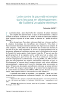 Lutte contre la pauvreté et emploi dans les pays en développement: de l'utilité d'un salaire minimum