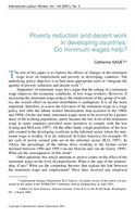 Poverty reduction and decent work in developing countries: do minimum wages help?