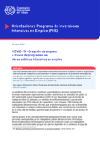 COVID-19 - creación de empleos a través de programas de obras públicas intensivas en empleo: orientaciones Programa de Inversiones Intensivas en Empleo (PIIE)