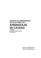 Manual de herramientas de la OIT para los aprendizajes de calidad: vol. 1. Guía para formuladores de políticas