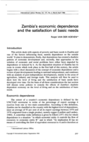 Zambia's economic dependence and the satisfaction of basic needs