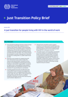 A just transition for people living with HIV in the world of work
